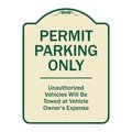 Signmission Designer Series-Permit Parking Unauthorized Vehicles Will Be Towed Veh, 24" x 18", TG-1824-9937 A-DES-TG-1824-9937